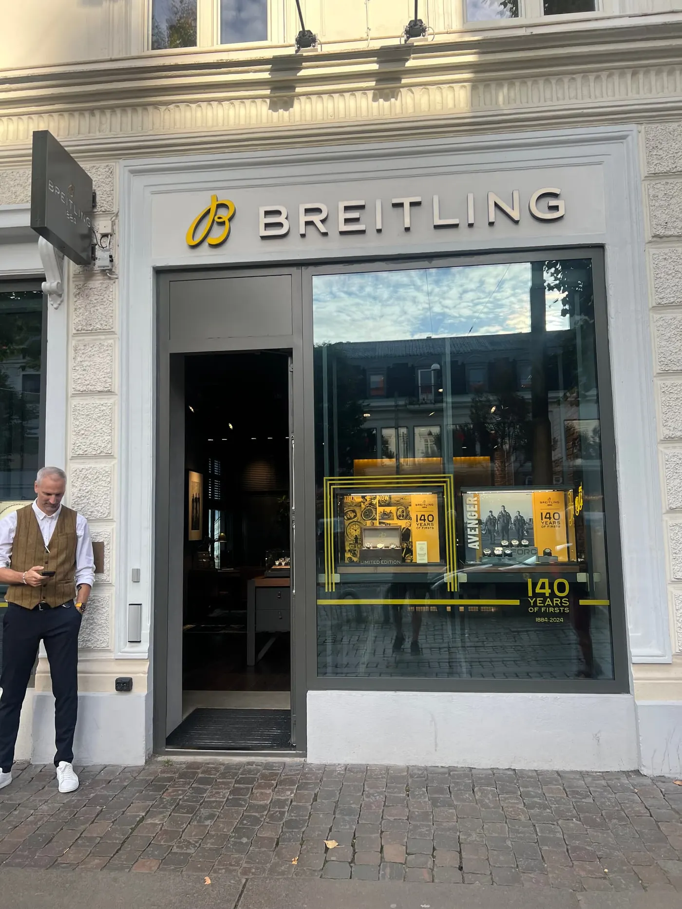Breitling fönsterdekor utomhus butik