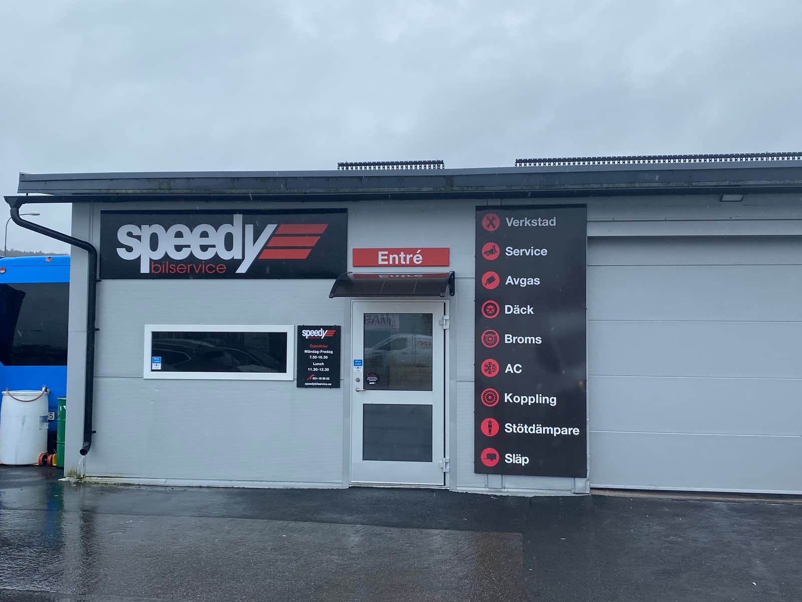 Speedy Partille – Fasadskylt och entrédekor