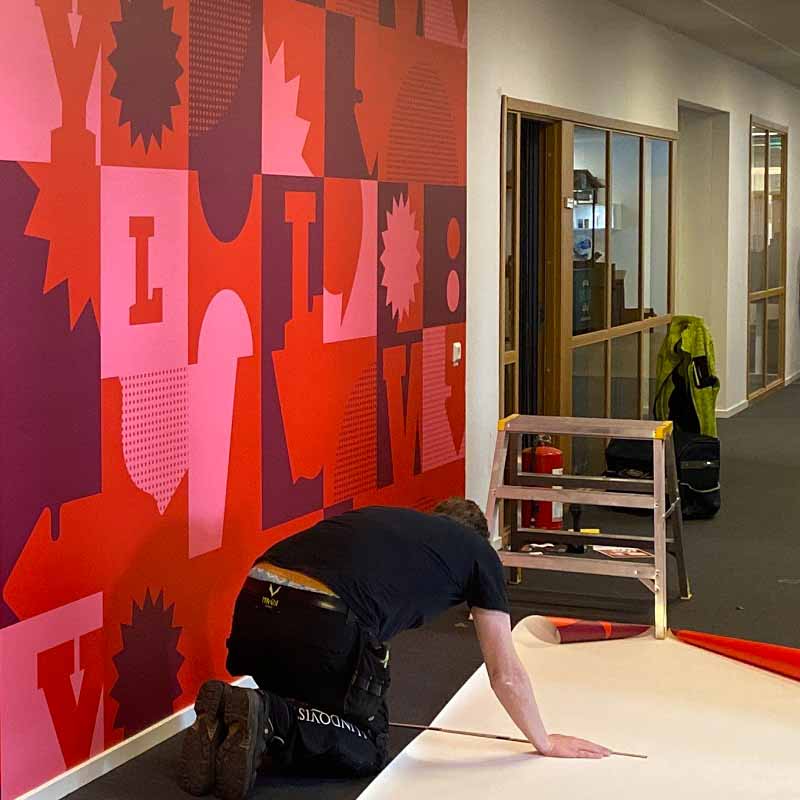 Facade sign installation for Willys